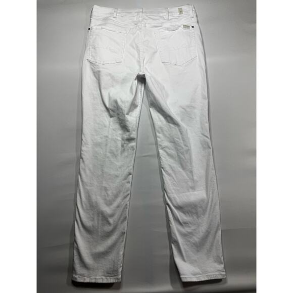 7 For All Mankind Men's Slimmy Straight Leg White Denim Jeans - Size 38 (37x32) - Picture 2 of 7